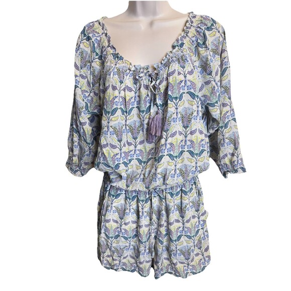 Authentic TORY BURCH 100% Silk Mosaic Romper in Provence Pompeii Sz M $350 a27 - Picture 3 of 7